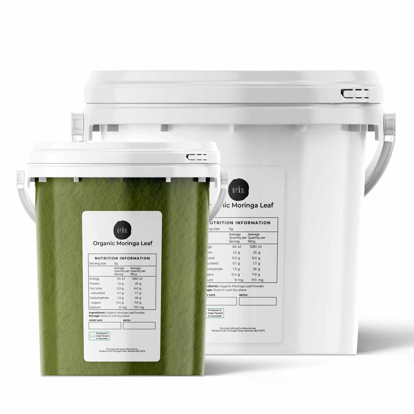 Organic Moringa Leaf Powder Tub Bucket - Supplement Moringa Drumstick Leaf
