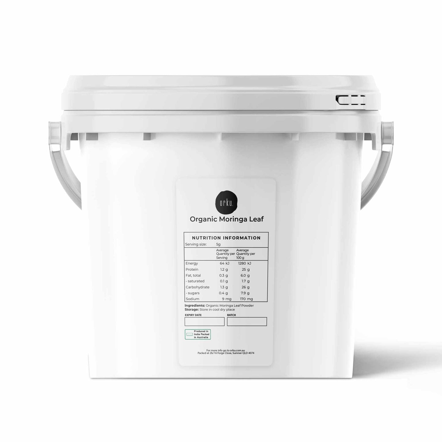 Organic Moringa Leaf Powder Tub Bucket - Supplement Moringa Drumstick Leaf