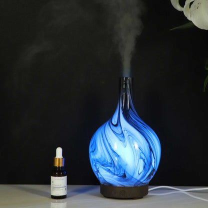 Essential Oil Aroma Diffuser - 100ml Glass Marble Aromatherapy Mist Humidifier