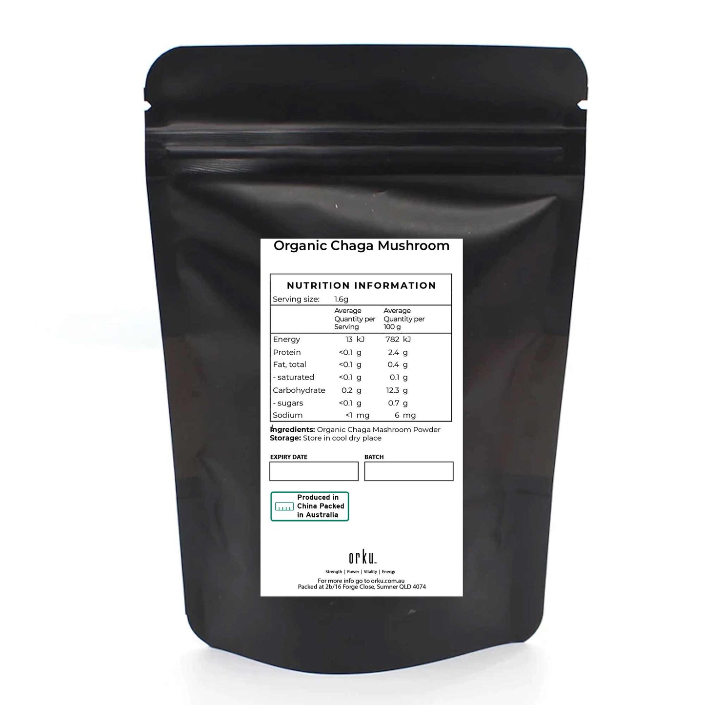 Organic Chaga Mushroom Powder - Supplement Inonotus Obliquus Health Food