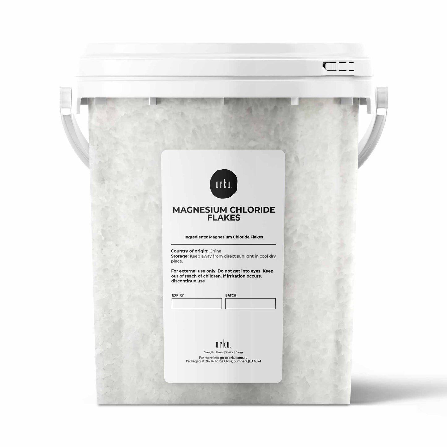 Tub Bucket Magnesium Chloride Flakes Hexahydrate - Food Grade Dead Sea Bath Salt