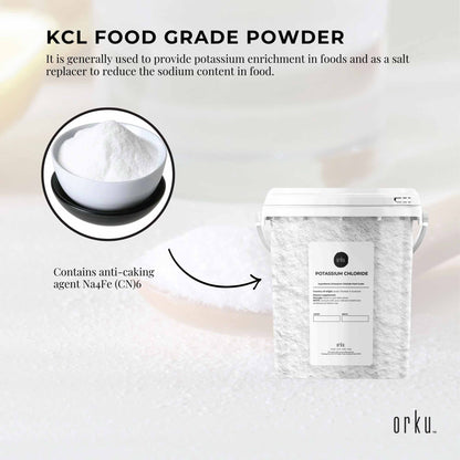 1.3Kg Potassium Chloride Powder Tub - Pure KCL E508 Food Grade Supplement