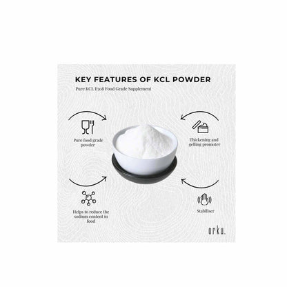 Potassium Chloride Powder - Pure KCL E508 Food Grade Salt Supplement Bulk