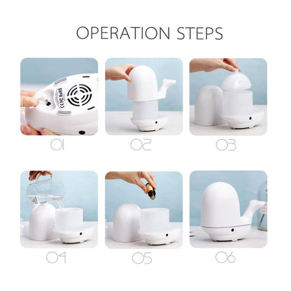 Essential Oil Aroma Diffuser USB - 180ml Whale Ultrasonic Childrens Night Light